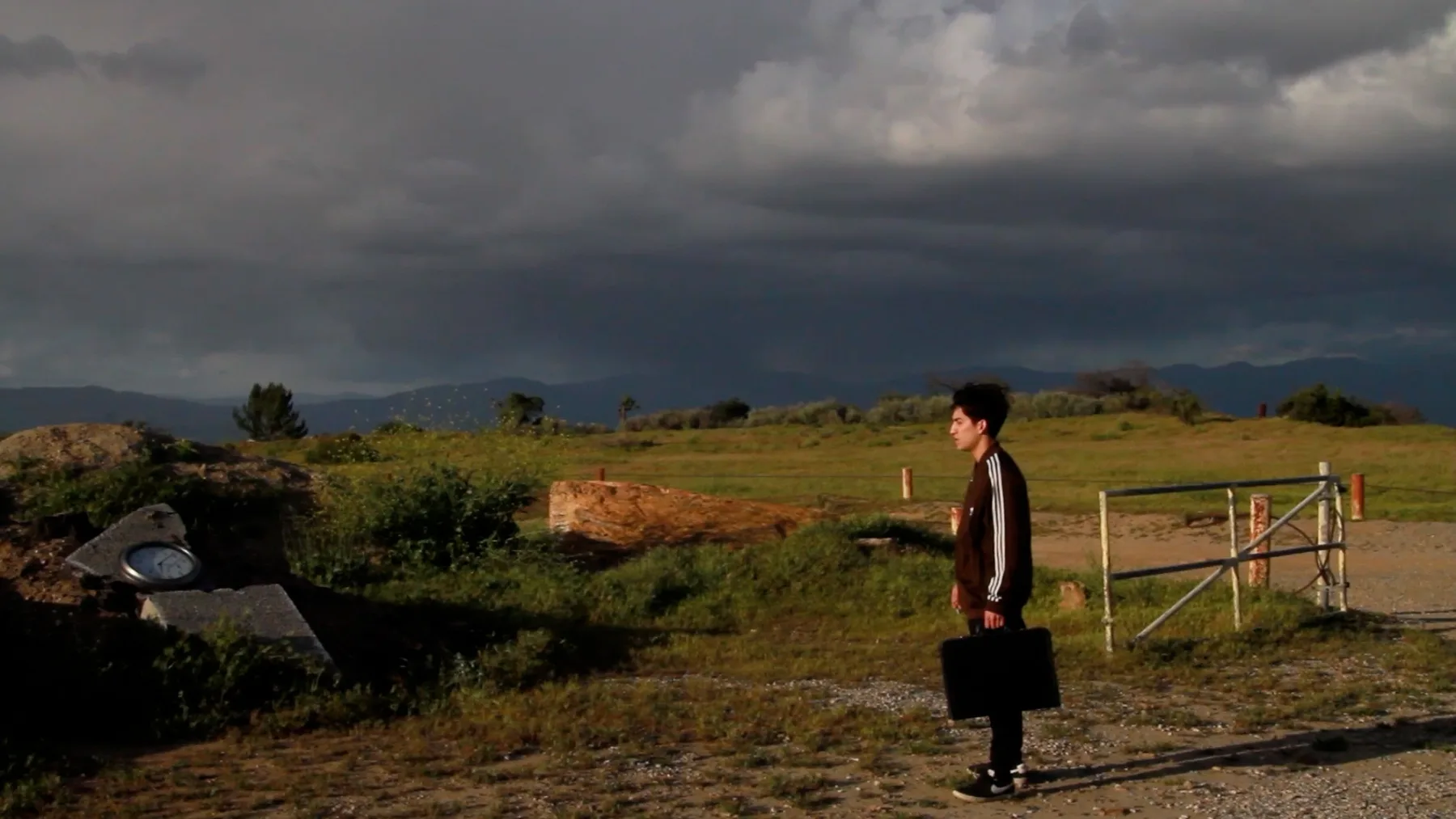 Ian Bloom in Driver 2016 carrying a briefcase at the threshold